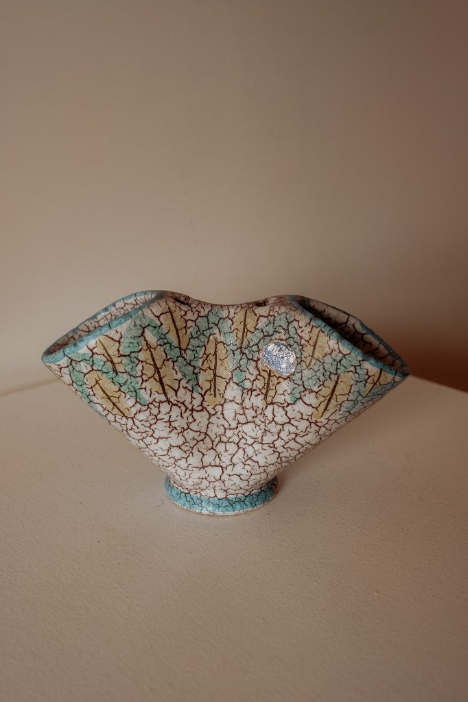 Vintage keramische vaas met craquelé-effect, Antiek en Kunst, Ophalen of Verzenden