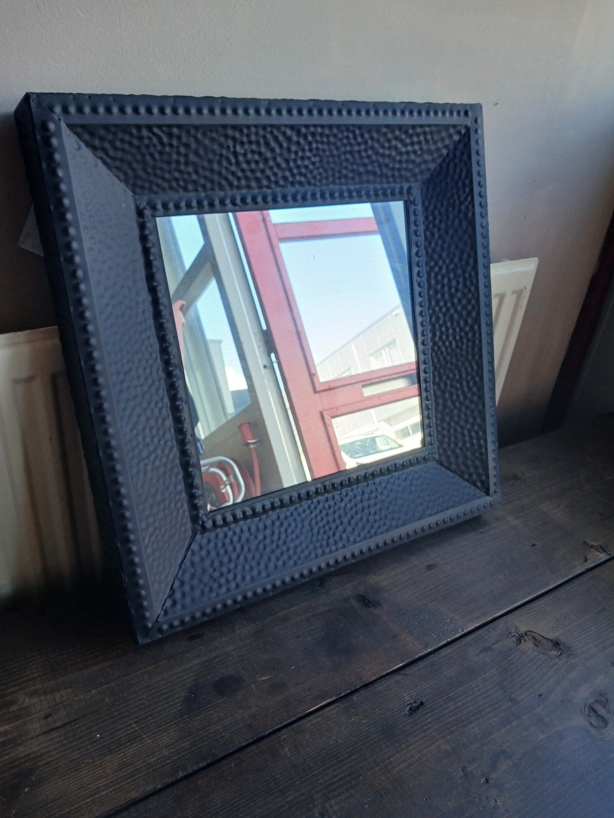 Mat zwarte spiegel 45 x 45 cm, Ophalen of Verzenden, Zo goed als nieuw, Minder dan 50 cm, Minder dan 100 cm