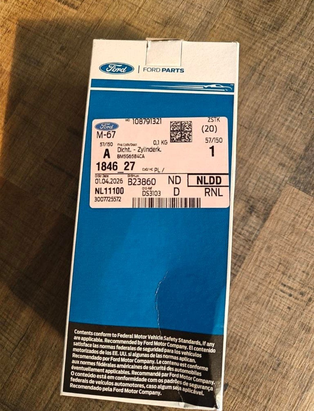 Originele Ford Kleppendekselpakking Fiesta ST 2014, Ophalen of Verzenden, Nieuw, Ford
