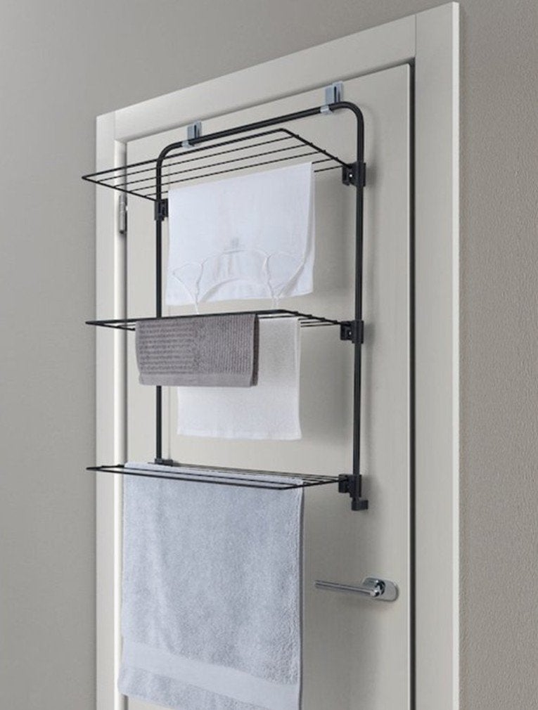 Tomado Metaltex Gale deur droogrek 11 meter – zwart, Ophalen, Gebruikt
