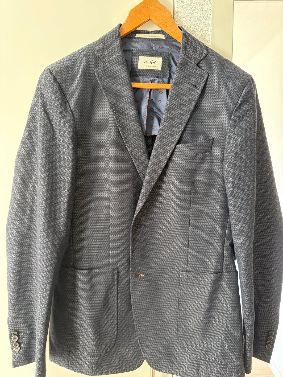 Van Gils Colbert - Maat 48/50 (M), Kleding | Heren, Ophalen of Verzenden, Zo goed als nieuw, Maat 48/50 (M), Blauw