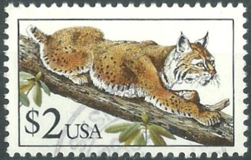 U.S.A. 1990 $ 2.00 Bobcat, Michel: 2092, Gestempeld., Verzenden, Gestempeld, Noord-Amerika