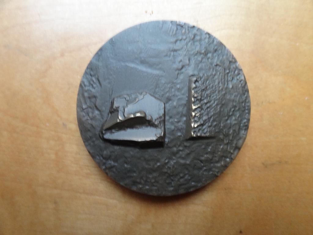 Bronzen penning NUNAAT KALAALLIT Groenland 1977,, Antiek en Kunst, Overige typen, Overige onderwerpen, Minder dan 20 cm, Verzenden