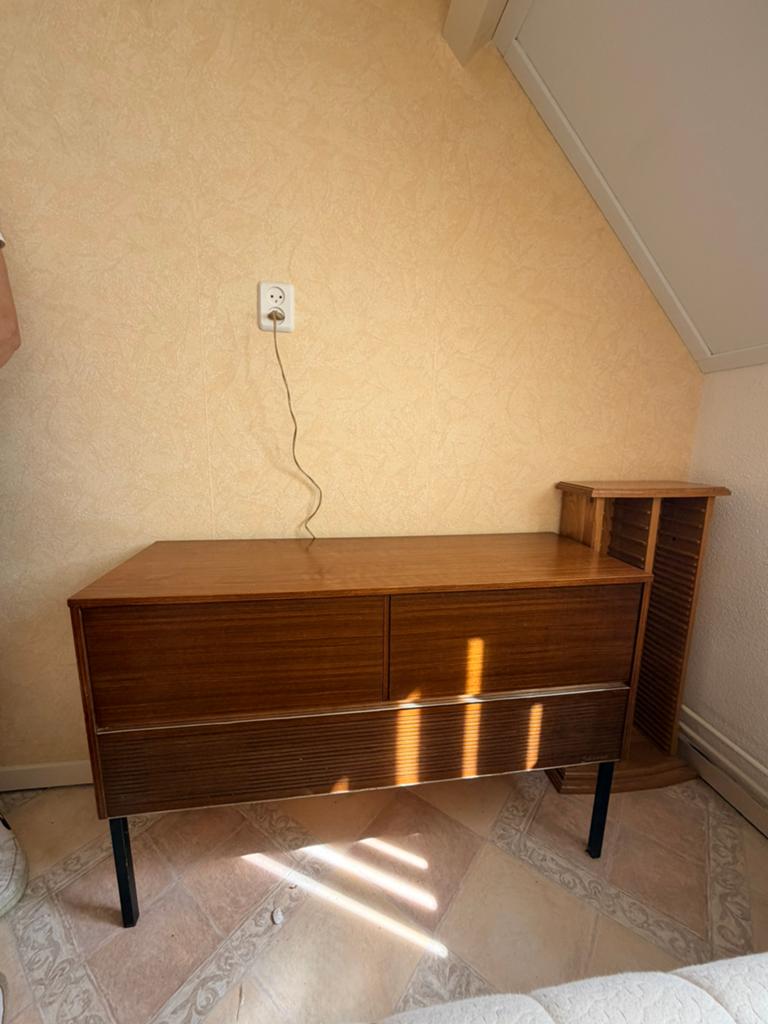 vintage houten radiokast uit de jaren '60 of '70, Ophalen of Verzenden, Gebruikt, Philips