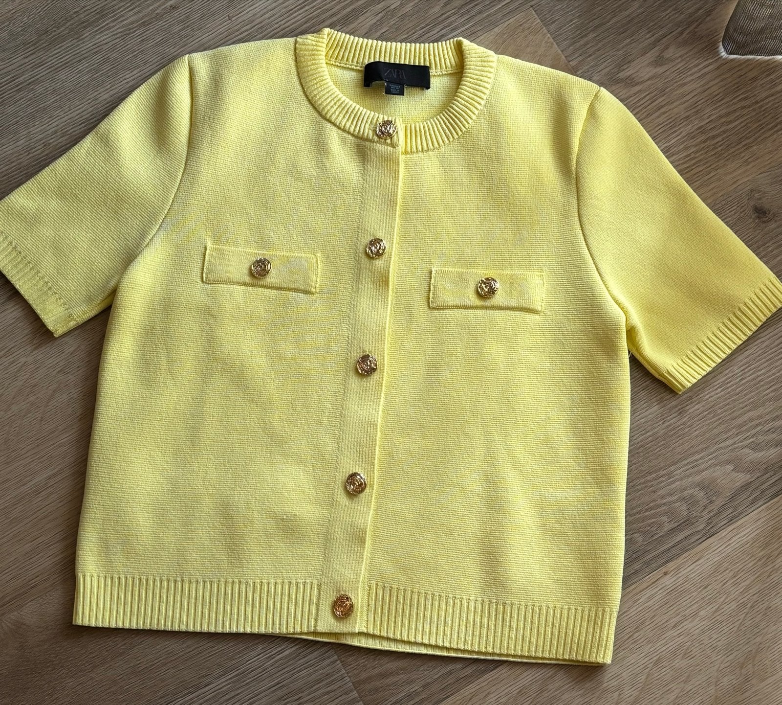 Zara vest met gouden knopen - Maat S, Kleding | Dames, Ophalen of Verzenden, Zo goed als nieuw, Maat 36 (S), Geel