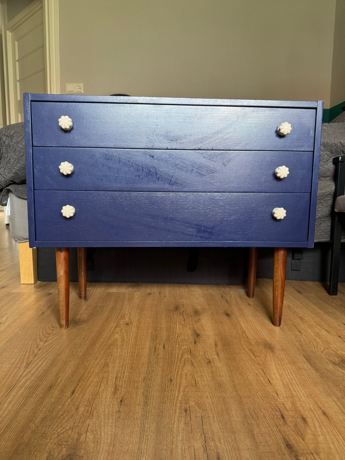 Antiek overgeschilderd kastje - Donkerblauw, Ophalen