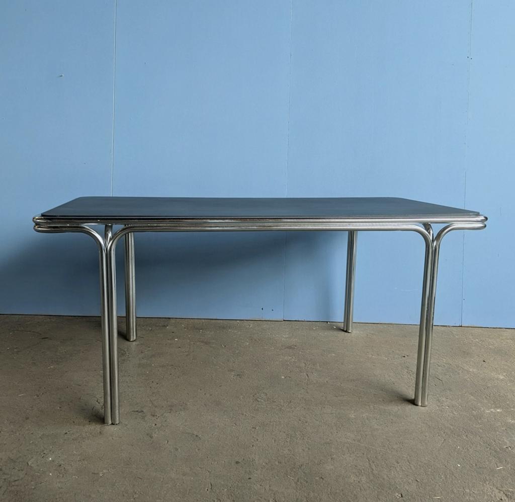 Vintage chrome eettafel 160x80cm, Ophalen, Zo goed als nieuw, Rechthoekig, 50 tot 100 cm
