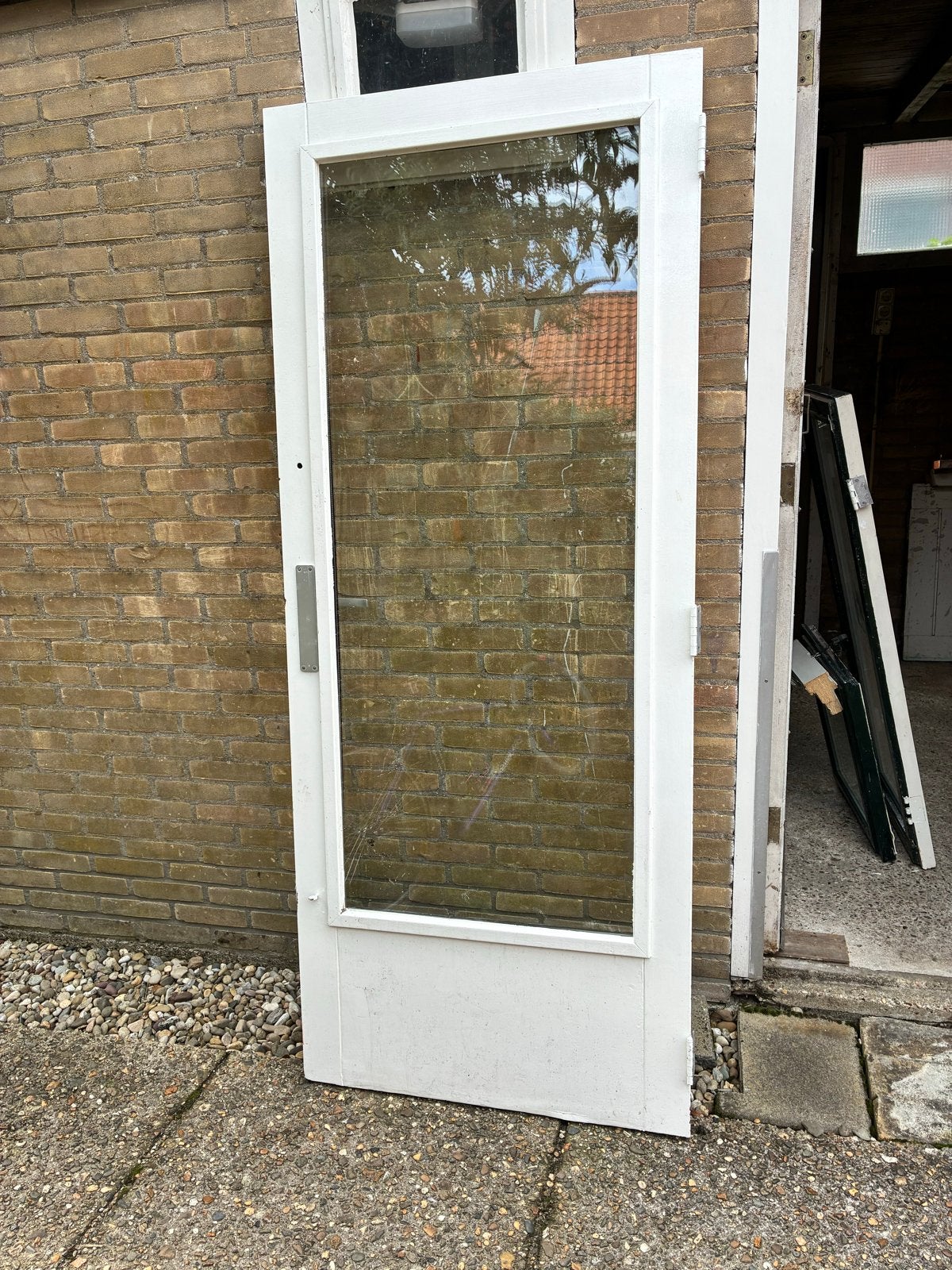 Gebruikte buitendeuren met dubbelglas., Doe-het-zelf en Verbouw, Ophalen, Gebruikt, 80 tot 100 cm, Buitendeur