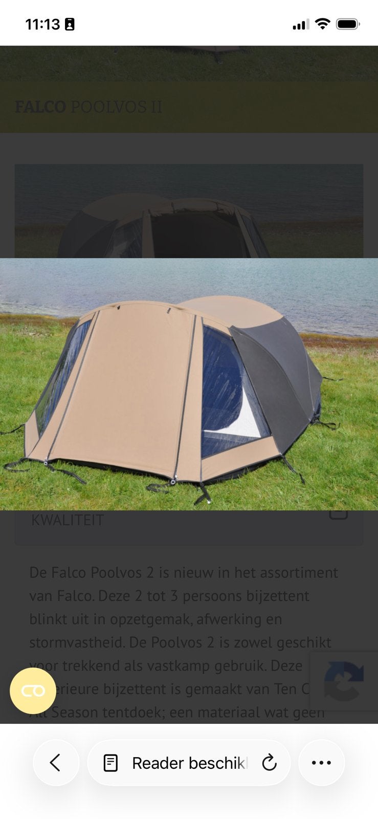 Falco Poolvos II tent zo goed als nieuw!, Ophalen, Zo goed als nieuw, Tot en met 2