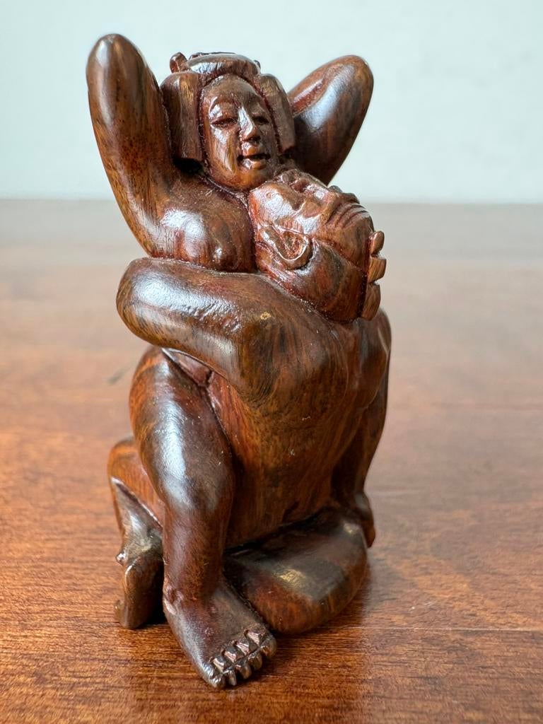 Netsuke shunga erotisch japan vrouw man, Verzamelen, Beelden en Beeldjes, Ophalen of Verzenden, Gebruikt, Mens