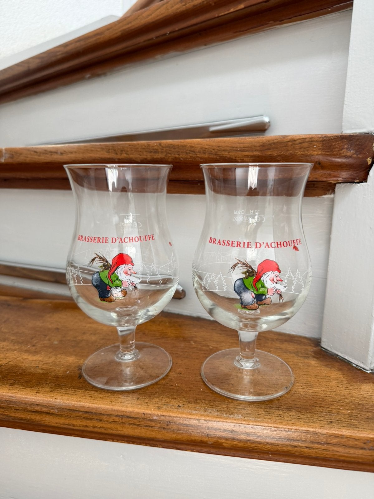 2x La chouffe bierglas 0,33L, Verzamelen, Biermerken, Ophalen of Verzenden, Zo goed als nieuw, Glas of Glazen, Overige merken