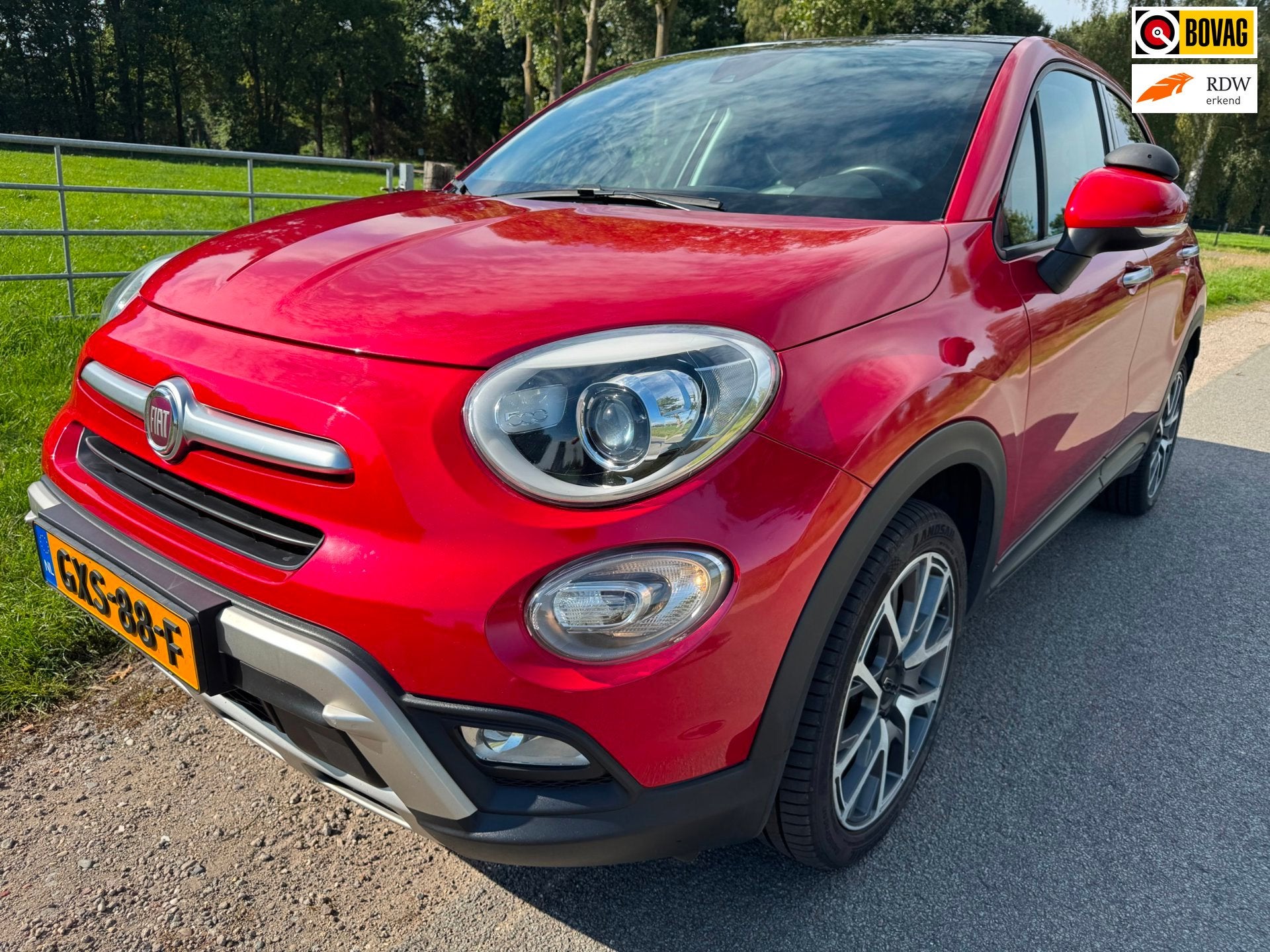 Fiat 500 X Cross 1.4 Turbo MultiAir CrossPlus navi|schuifdak, Auto's, Gebruikt, 4 cilinders, 500X, Leder