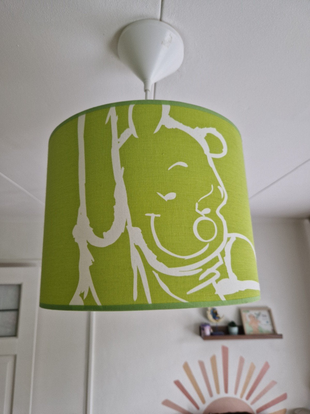 winnie the pooh disney kinderkamer lamp, Rond, Zo goed als nieuw, Groen, Ophalen