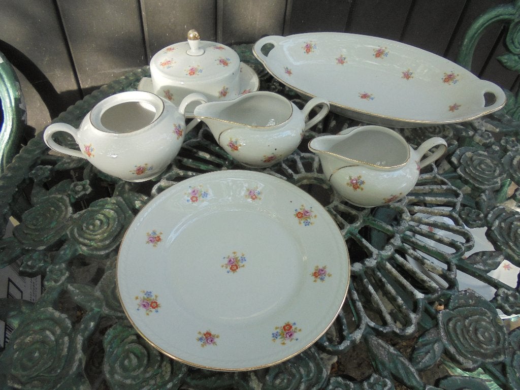 Servies delen Mignon Bavaria kleine bloemboeketjes roze roos, Ophalen of Verzenden