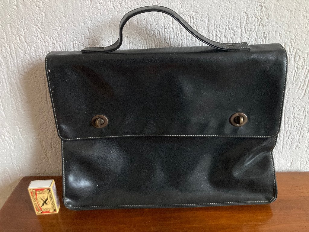 Vintage aktetasje aktetas laptoptasje handtas handtasje A4, Ophalen of Verzenden, Gebruikt, Bruin, Handtas