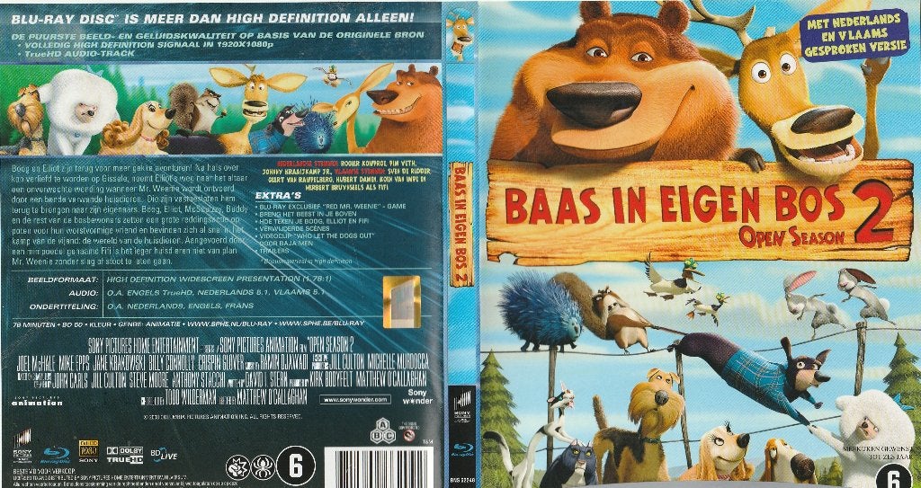 Baas in eigen bos 2 blu ray ( ned. Ondert. )+ Gespr., Cd's en Dvd's, Blu-ray, Ophalen of Verzenden, Zo goed als nieuw, Tekenfilms en Animatie