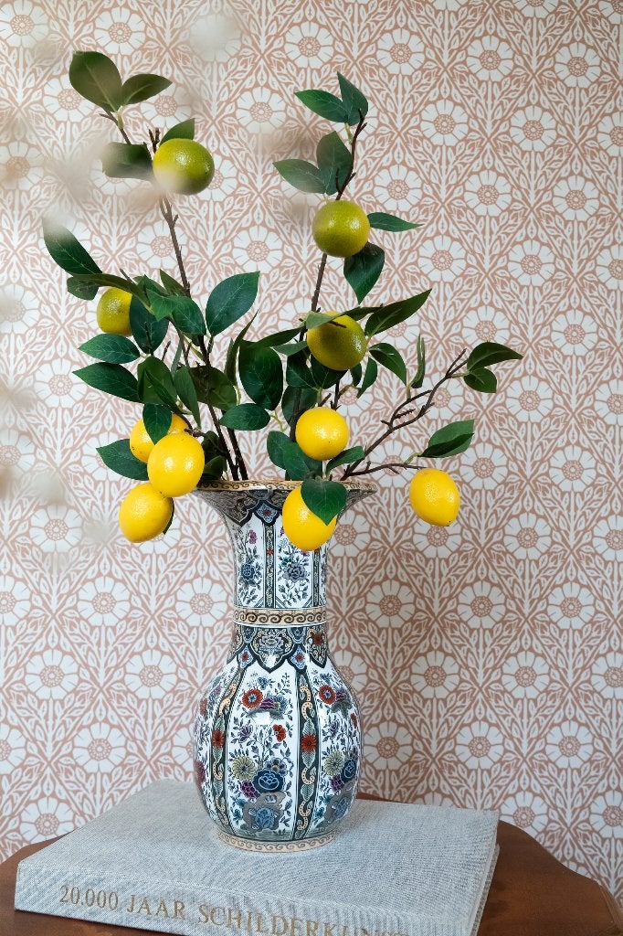 Antiek vintage bloemen vaas trompetvaas Petrus Regout, Ophalen of Verzenden