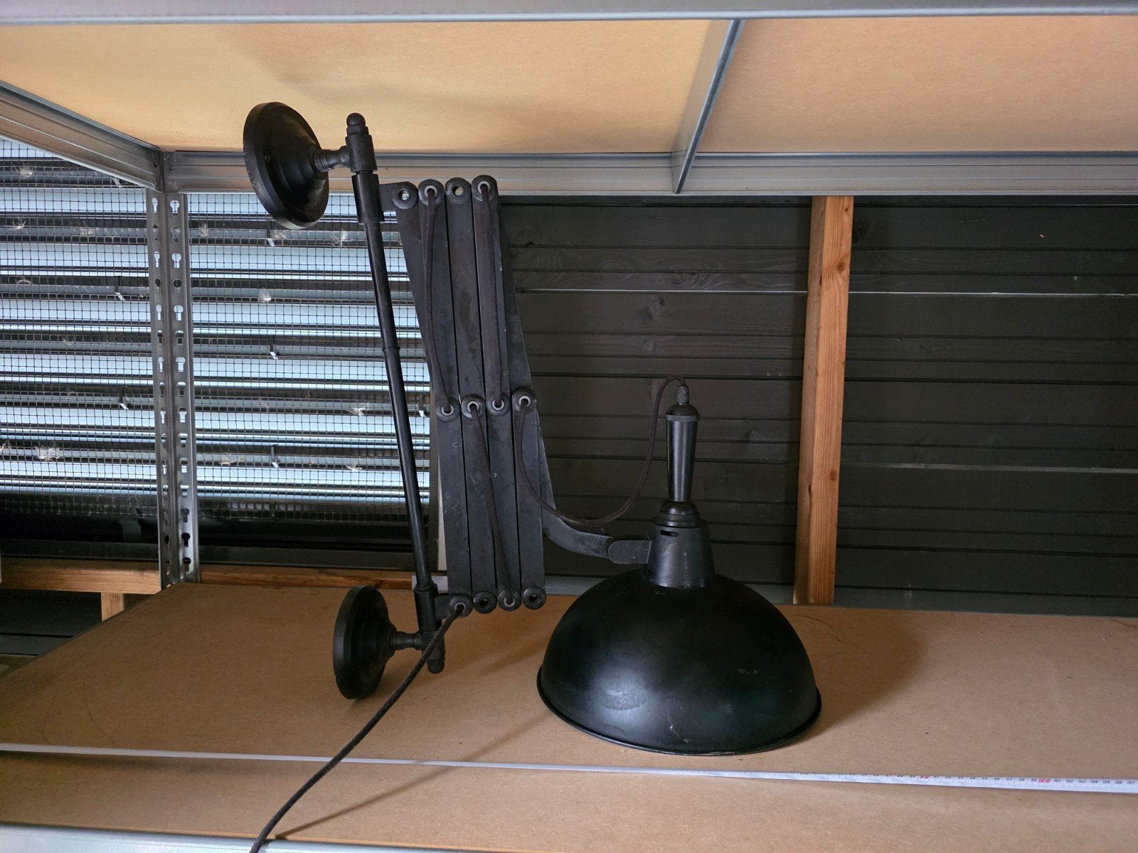 Vintage Zwarte Schaar Wandlamp - Industriële Stijl, Ophalen, Gebruikt, Zwart, E27 (groot)