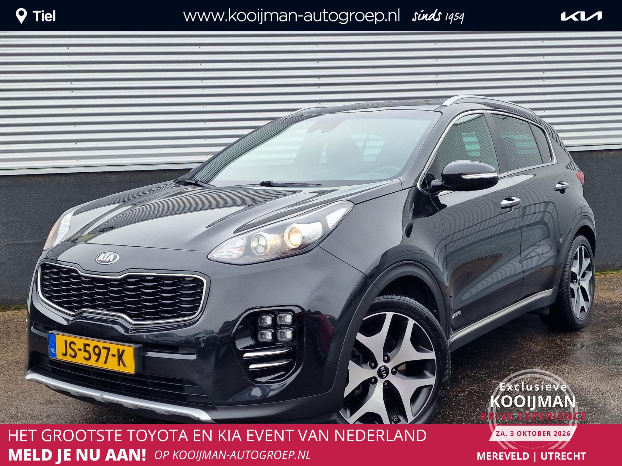 Kia Sportage 1.6 T-GDI 4WD GT-Line First Edition Nieuw gelev, Auto's, Gebruikt, 4 cilinders, Zwart, Bedrijf