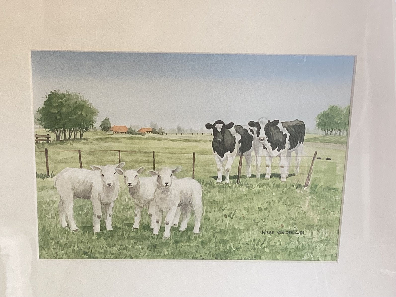 Schilderij Aquarel Wiebe van der Zee ingelijst, Ophalen, Schilderij, Aquarel, Handgemaakt