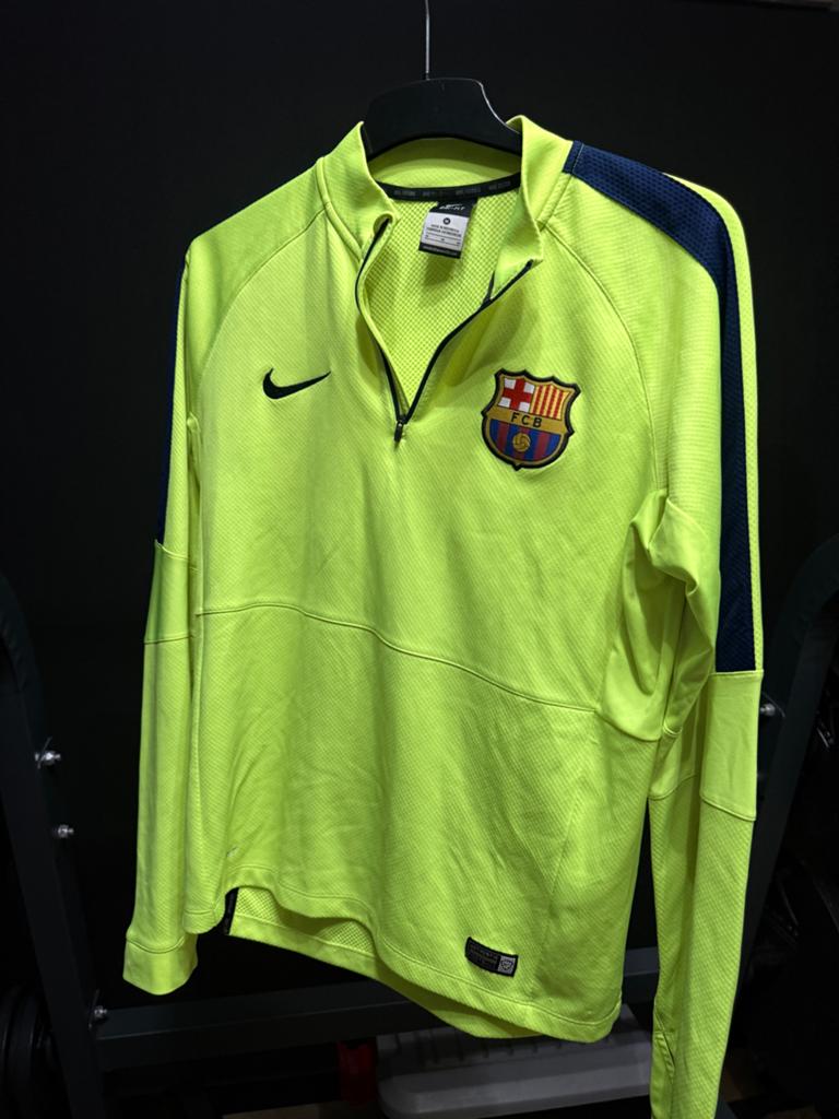 Nike FC Barcelona Trainingstrui - Geel/Neon - Maat M, Geel, Zo goed als nieuw, Voetbal, Verzenden
