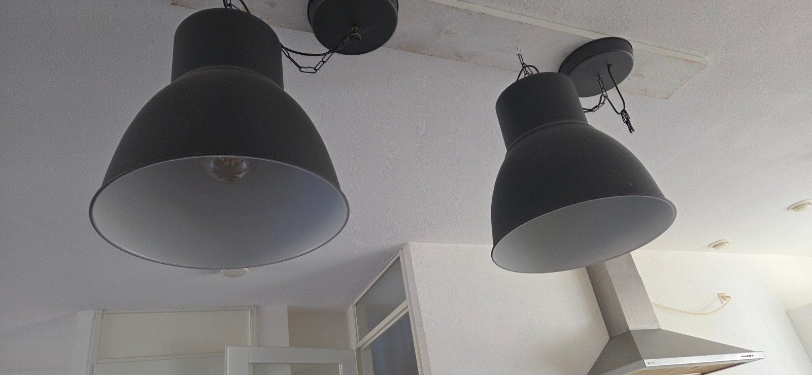 IKEA Hektar Serie Plafondlamp - 47cm doorsnede, Huis en Inrichting, Ophalen, Gebruikt, Metaal, Minder dan 50 cm