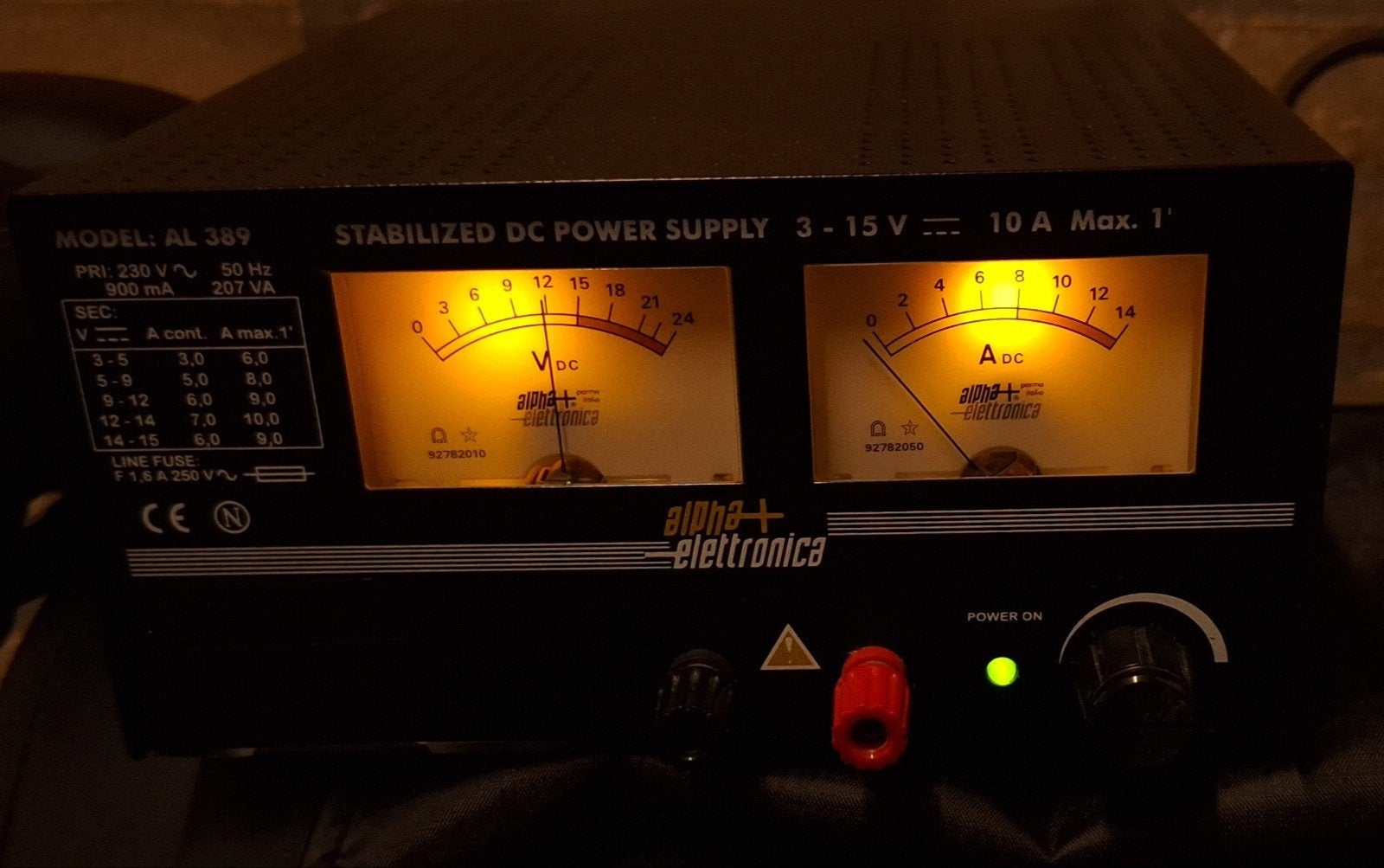 Gestabiliseerde DC Voeding Alpha Elettronica AL 389, Ophalen