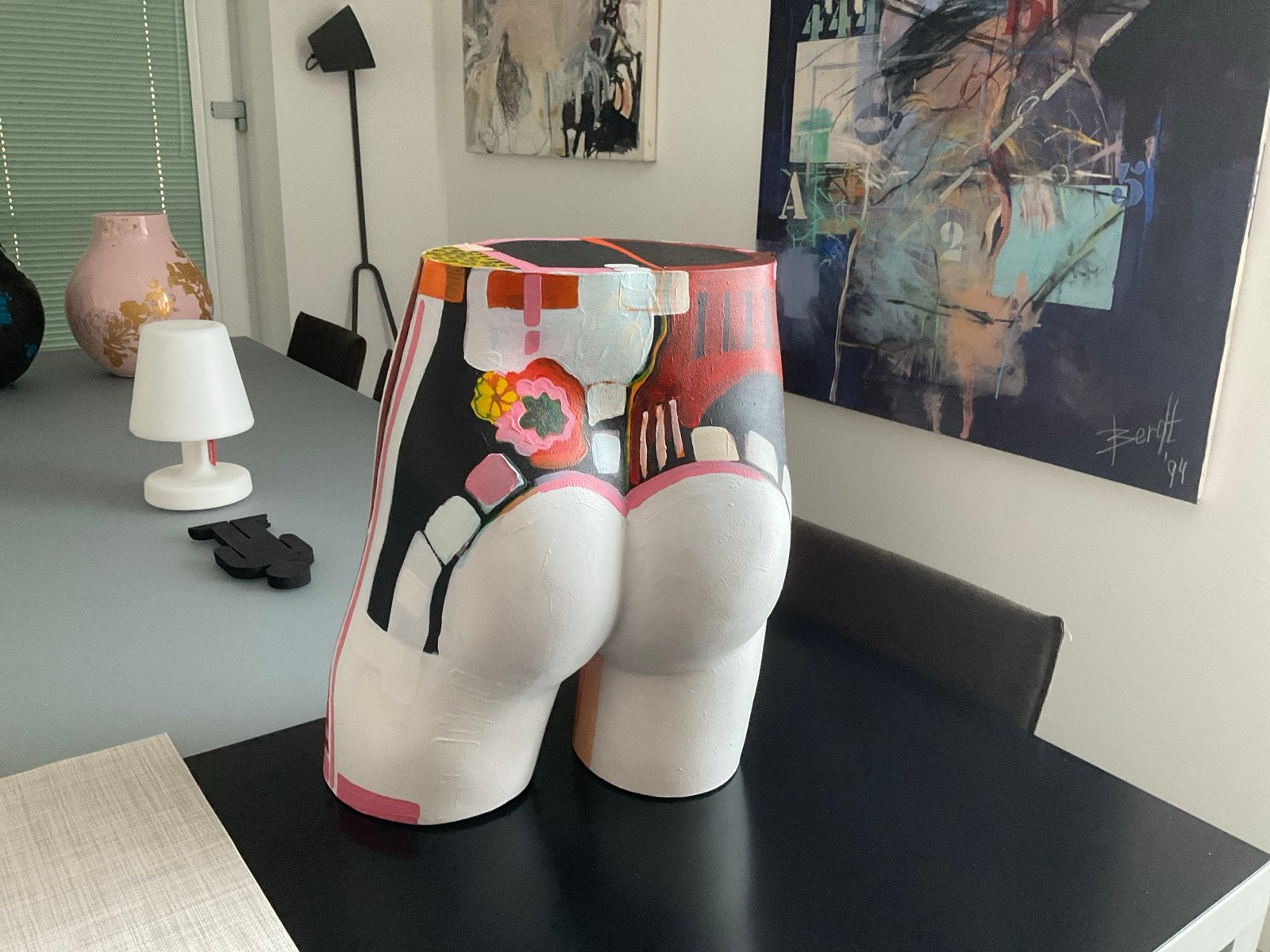 Handbeschilderd paspop onderdeel - Abstracte kunst, Antiek en Kunst, Ophalen