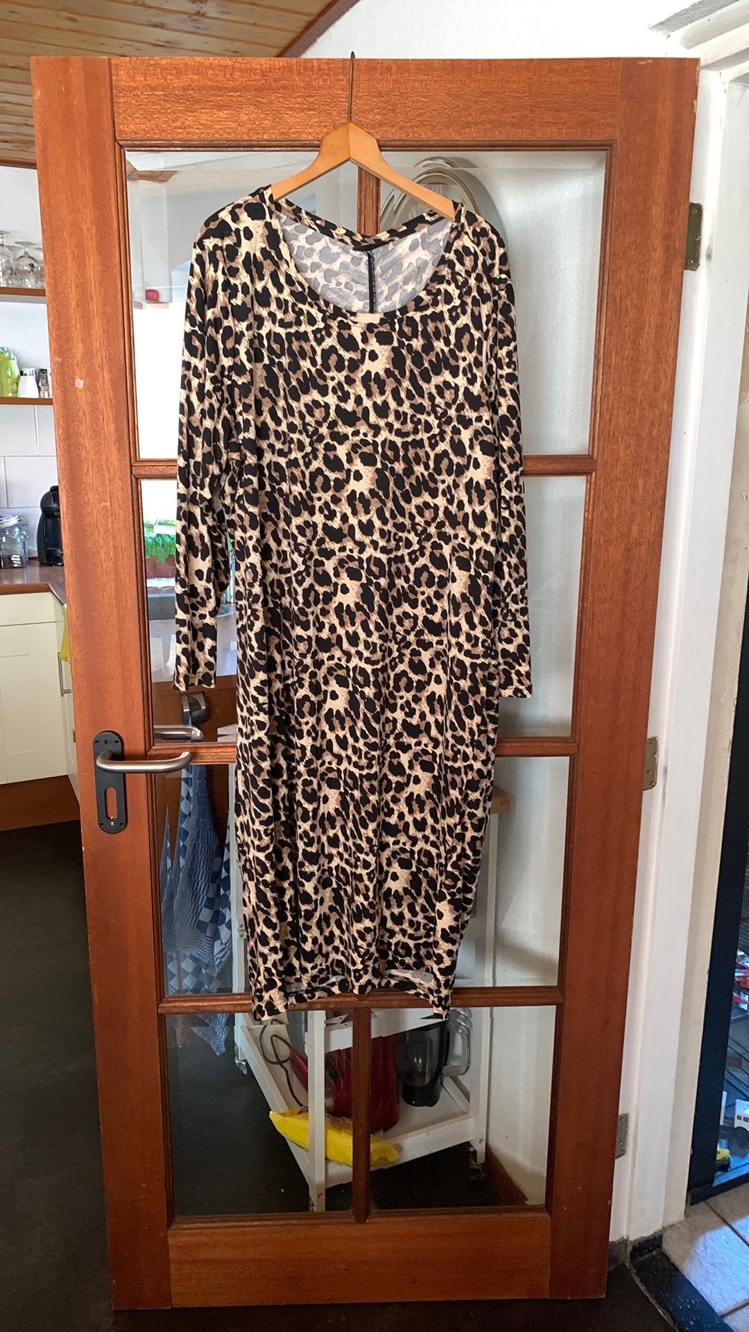 Jurk, Kleding | Dames, Jurken, Ophalen, Zo goed als nieuw, Bruin, Onder de knie