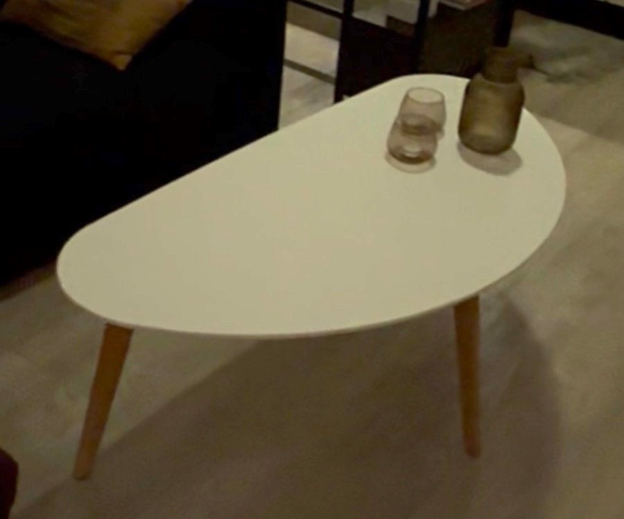 LEJRE Salontafel LEJRE 60x120 wit/naturel eiken, Huis en Inrichting, Ophalen, 100 tot 150 cm, Nieuw, 50 tot 100 cm