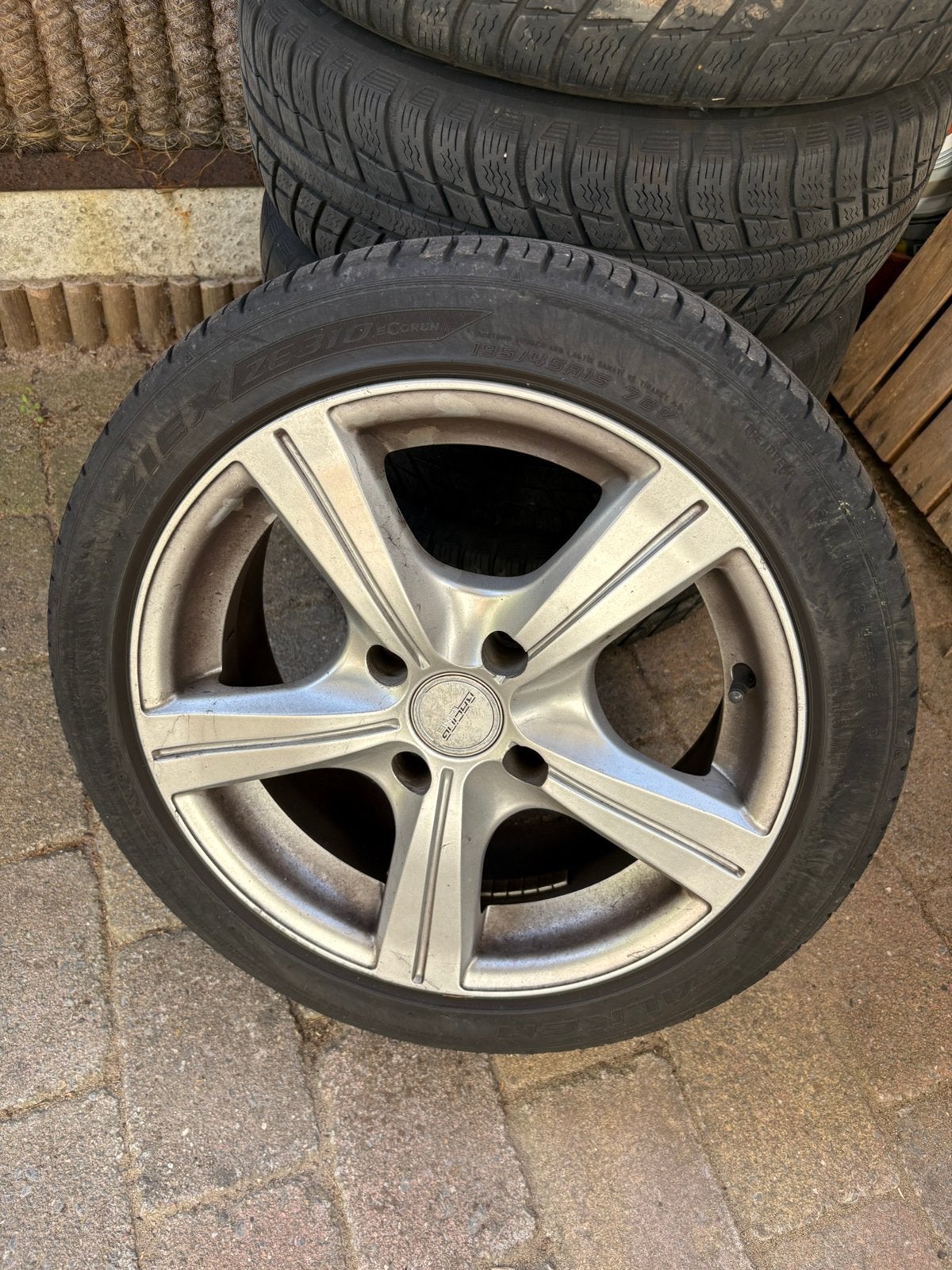 Set van 4 velgen met zomerbanden, Auto-onderdelen, Banden en Velgen, Ophalen, Gebruikt, 15 inch, Banden en Velgen