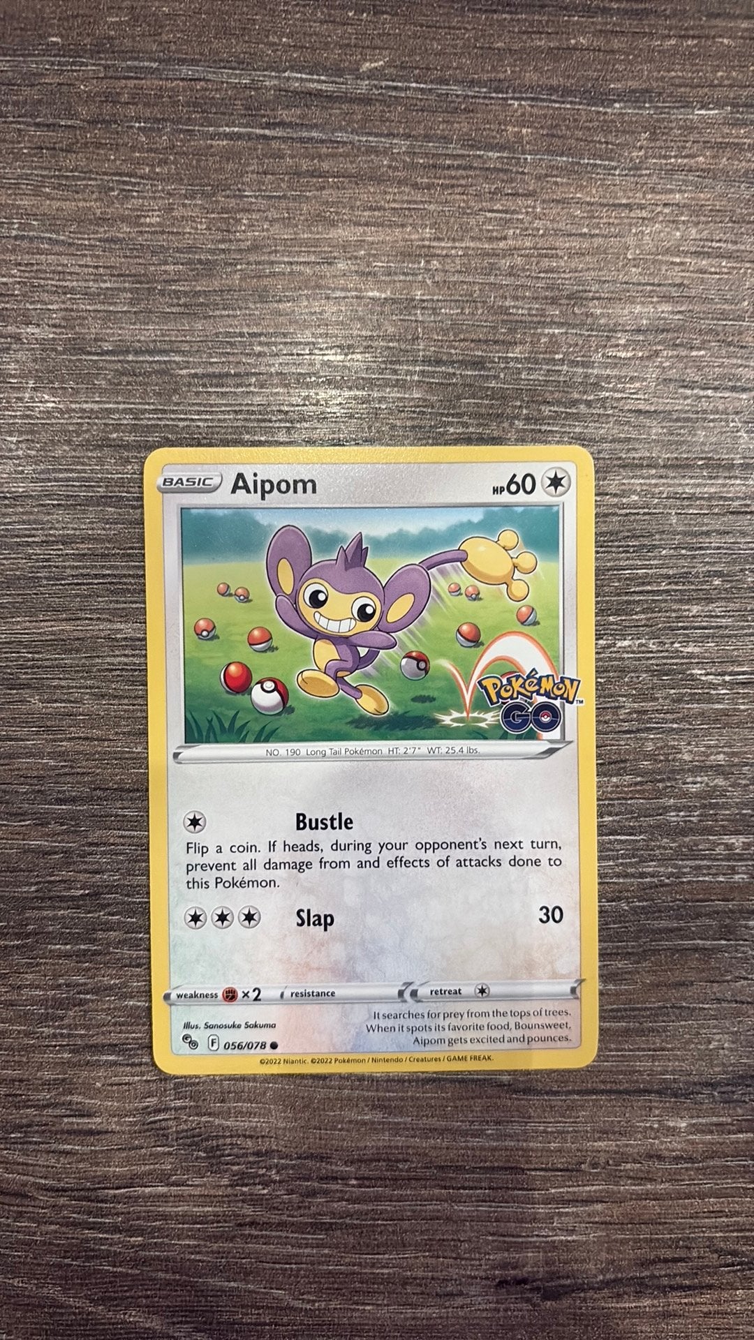 PGO Aipom 056/078, Hobby en Vrije tijd, Verzamelkaartspellen | Pokémon, Ophalen of Verzenden, Zo goed als nieuw