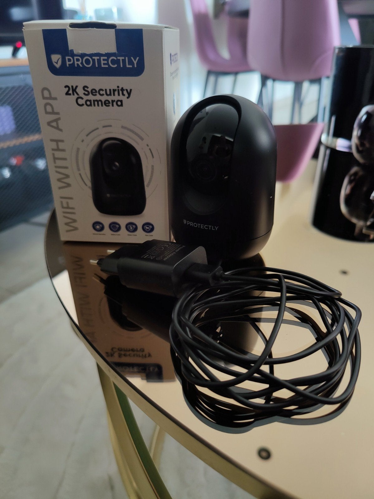 Protectly 2K Beveiligingscamera met WiFi en App, Ophalen of Verzenden, Nieuw, Binnencamera