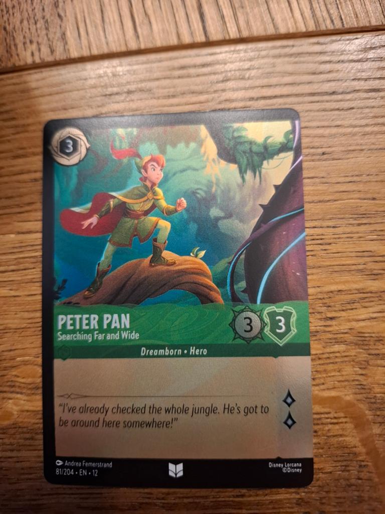 Disney Lorcana Peter Pan Trading Card mis print foil   Verzamelkaartspellen | Overige  Marktplaats
