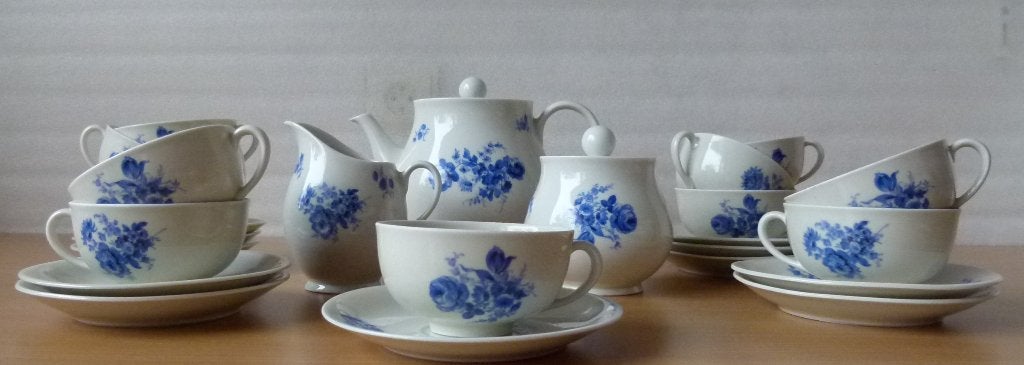 Apart Bol model MOSA Thee Servies met Blauwe Rozen 5 bruggen, Ophalen of Verzenden