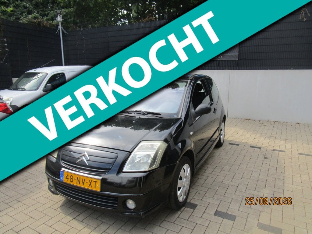 Citroen C2 1.4i VTR +Airco +Nieuwe Apk, Auto's, Voorwielaandrijving, 450 kg, 4 stoelen, Zwart