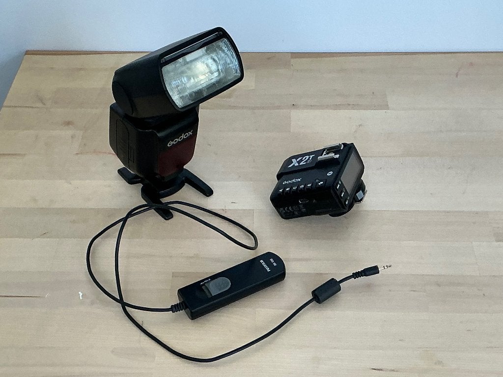 Godox flitser en trigger set - X2T en flitser, Ophalen, Fujifilm, Externe flitser, Zo goed als nieuw