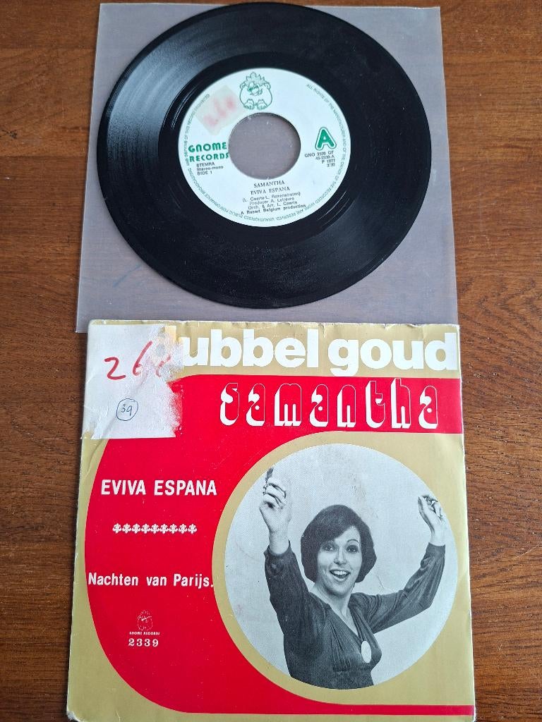 Dubbelgoud  39 samantha, Ophalen of Verzenden, Gebruikt, 7 inch, Levenslied of Smartlap