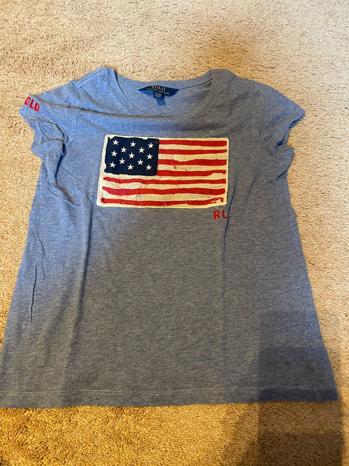 Polo Ralph lauren kids unisex t shirt maat M (8-10) blauw, Ophalen of Verzenden, Zo goed als nieuw, Jongen of Meisje, Shirt of Longsleeve