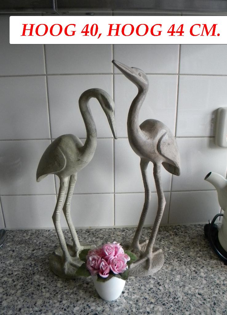VOGEL GIETIJZER, EEN KOPPEL, OOIEVAAR GIETIJZER, Ophalen of Verzenden, Gebruikt, Metaal, Landelijk