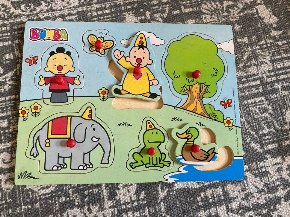 Bumba houten puzzel in goede staat, Kinderen en Baby's, Speelgoed | Kinderpuzzels, Gebruikt, Ophalen of Verzenden, Van hout, Minder dan 10 stukjes