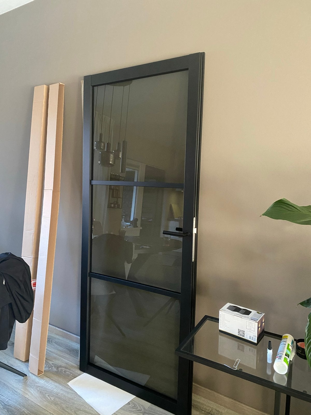 Svedex binnendeur in het diep zwart met rookglas, Doe-het-zelf en Verbouw, Ophalen, 80 tot 100 cm, Binnendeur, Nieuw