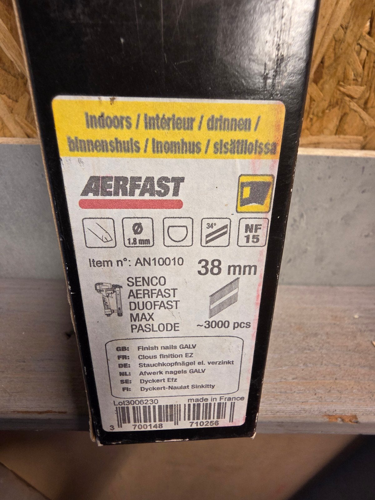 Aerfast Finish Nagels GALV 38mm - 3000 stuks, Ophalen, Nieuw, Minder dan 50 mm, Spijkers