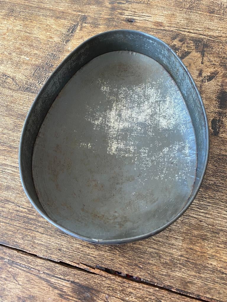 Brocante chocolademal groot paasei, Ophalen of Verzenden