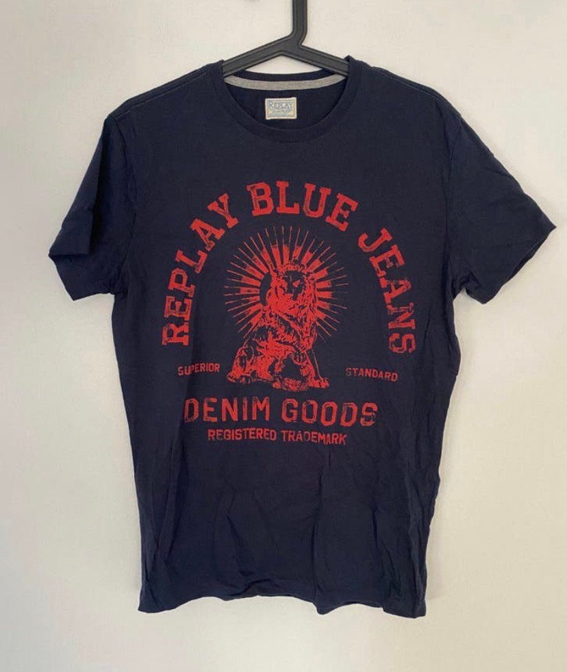 Replay t-shirt, maat M, Kleding | Heren, Verzenden, Zo goed als nieuw, Maat 48/50 (M), Blauw