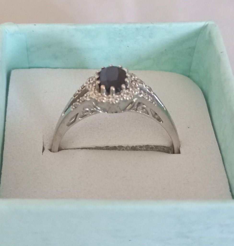 witgouden ring, 18 tot 19, Verzenden, Zo goed als nieuw, Met edelsteen