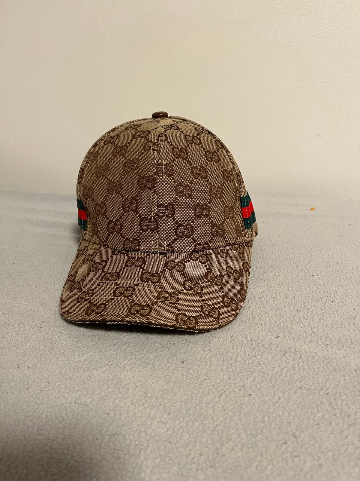 Gucci GG Canvas Baseballpet met Webdetail, Kleding | Heren, Ophalen of Verzenden, Zo goed als nieuw, One size fits all, Pet