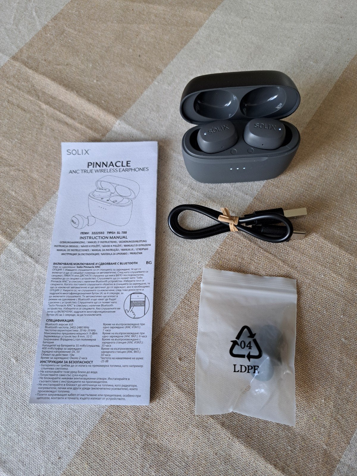 Solix Pinnacle ANC bluetooth earbuds oordopjes. Nieuwstaat., Ophalen, In gehoorgang (in-ear), Overige merken, Bluetooth