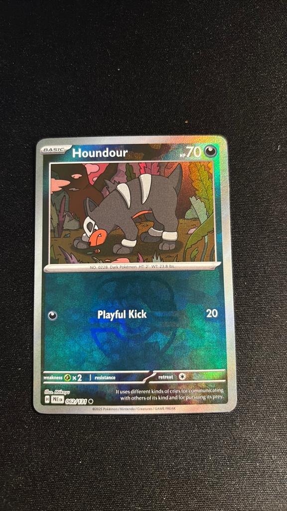 Houndour MasterBall 062/131 | NM | Prismatic Evolutions, Ophalen of Verzenden, Zo goed als nieuw, Losse kaart, Foil