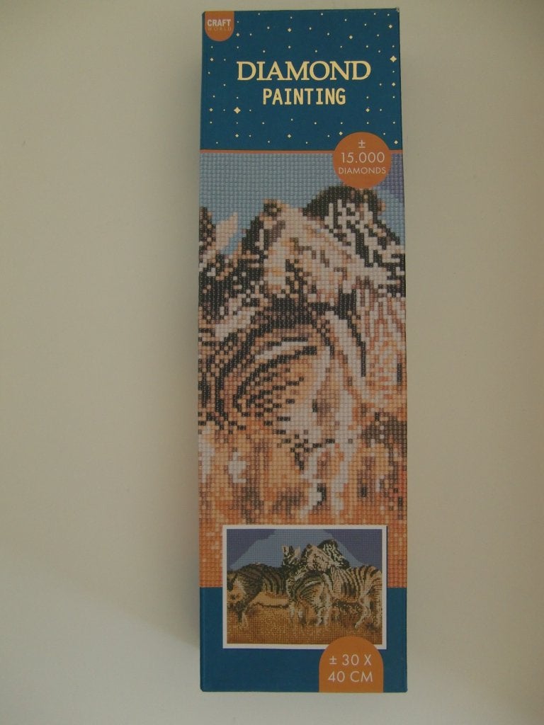 31D2: Diamond painting – Zebra’s, Ophalen of Verzenden, Nieuw, Knutselwerk